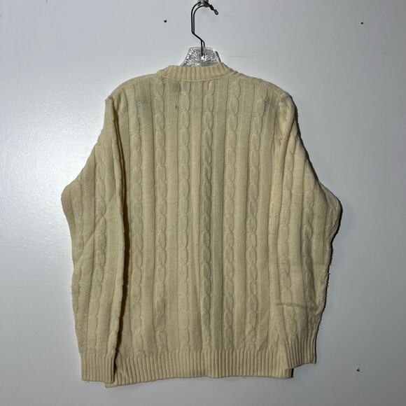 Vintage 90s Winona Knits Cream Cable Knit Long Sleeved Cardigan Women’s Size 42 - Picture 4 of 7